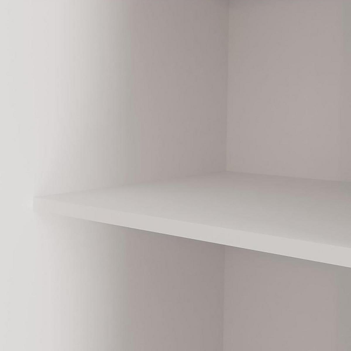 SCHWEBETÜRENSCHRANK Debra mit 2 Türen, 160/216/61 Weiß mit Spiegel - Weiß, Holzwerkstoff (160/216/61cm) - Beautysofa