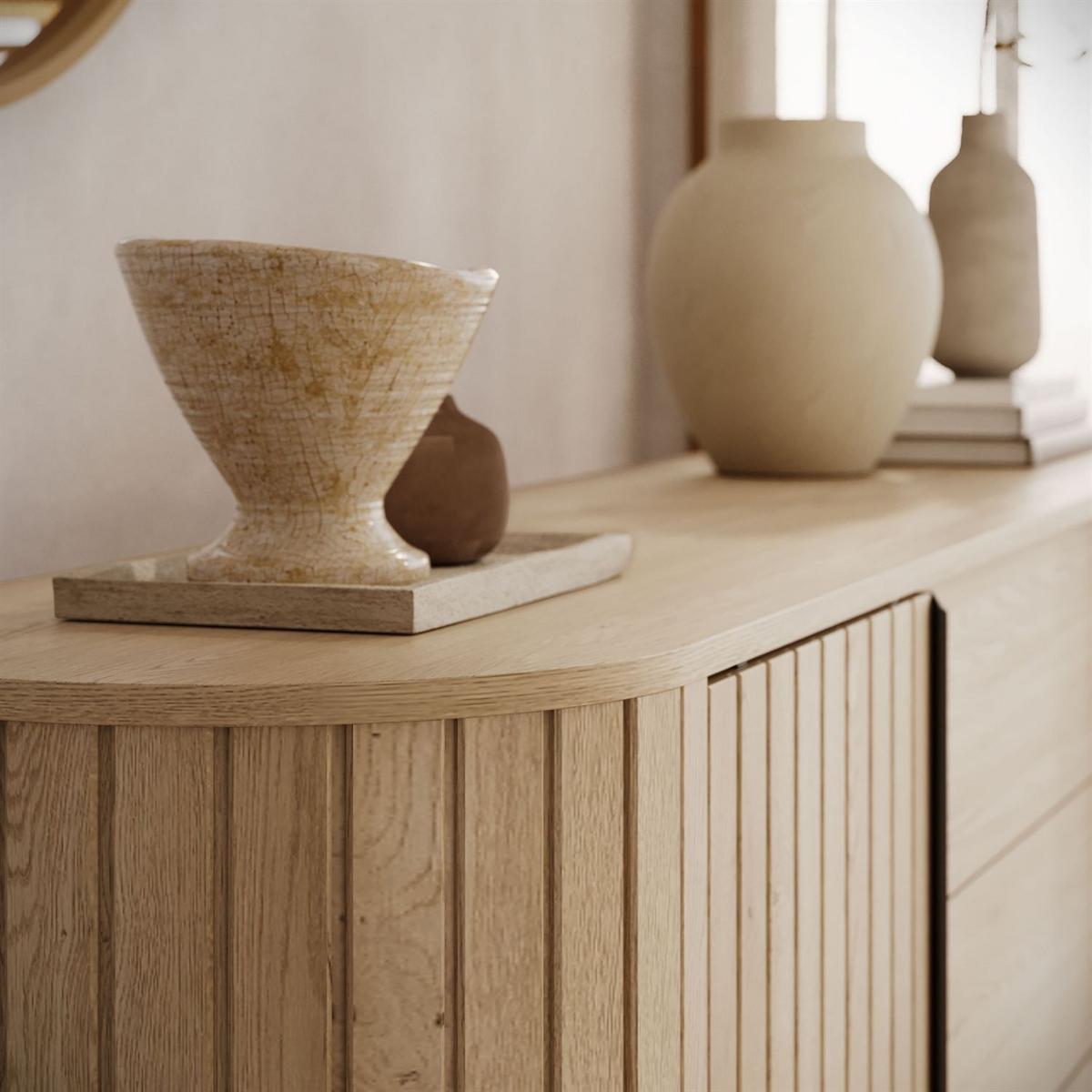 KOMMODE WILLOW 2D3S mit Schiebetüren - Eichefarben, Holzwerkstoff (196/82/40cm) - Lookway