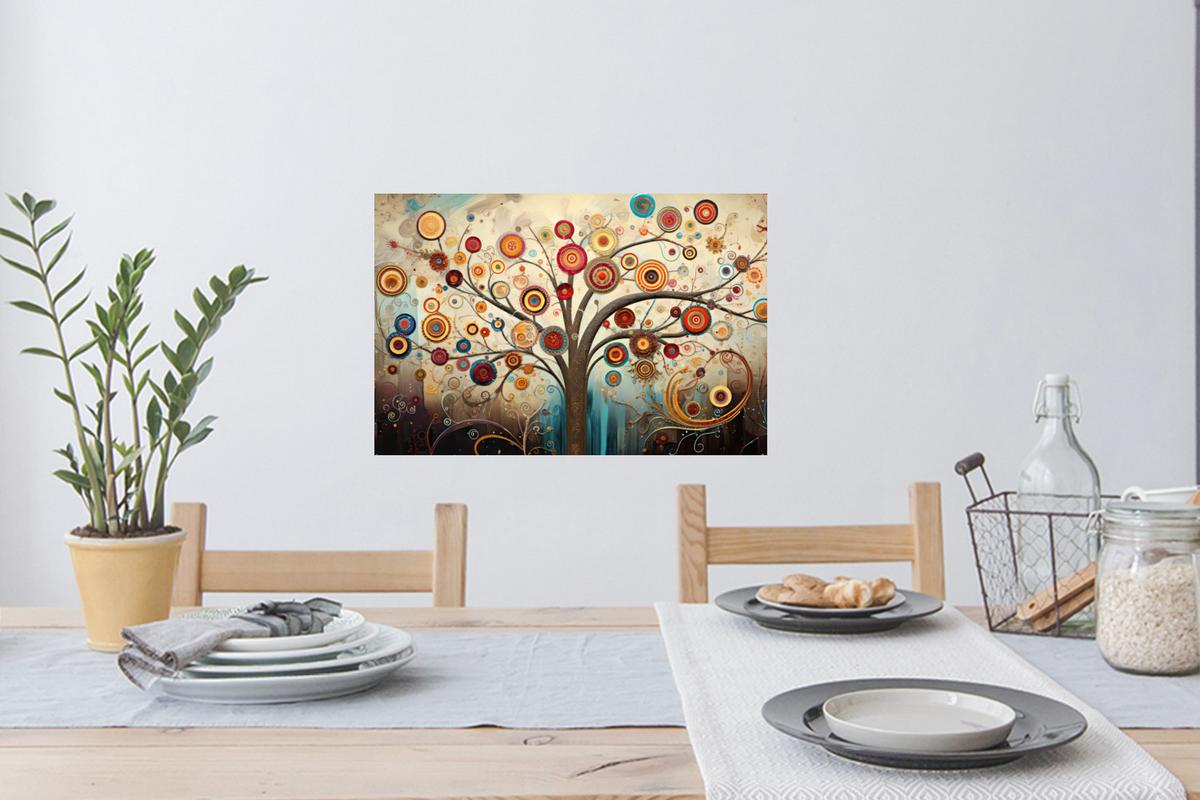 WANDTATTOO Baum - Baum des Lebens - Farbe Deko Wohnzimmer 60x40 cm - Braun, Kunststoff (60/40/0.1cm) - MuchoWow
