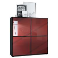 HIGHBOARD Cuba Türen in Bordeaux Hochglanz - Bordeaux, Holzwerkstoff (104/105.5/35.5cm) - Vladon