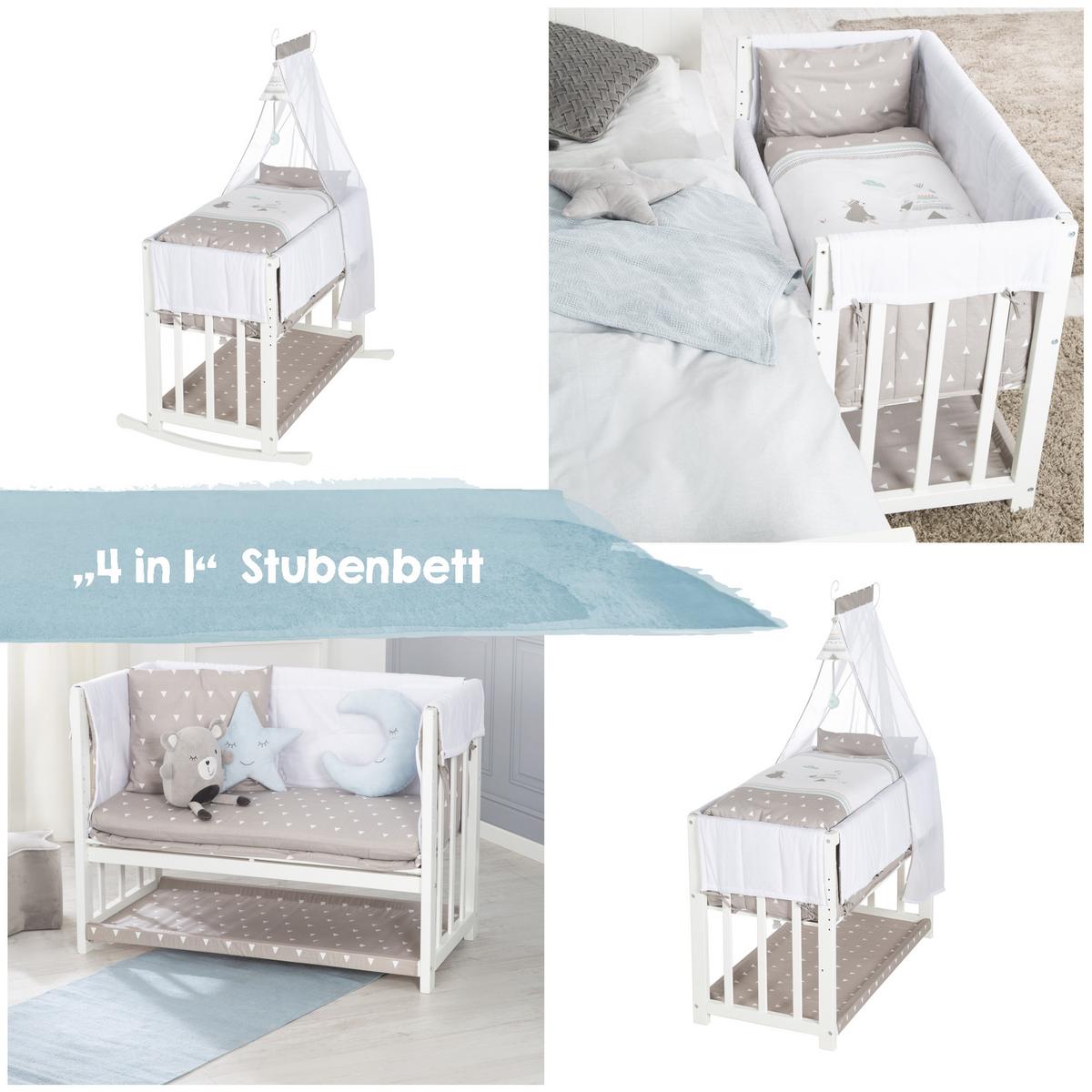 BEISTELLBETT Indibär 4in1 Set 90 x 45 cm - Taupe/Weiß, Holzwerkstoff (45/90cm) - Roba