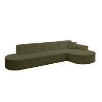 ECKSOFA Ottomane Rechts TARO-L2 - 328x171x79,5 cm Grün - Grün, Holzwerkstoff/Textil (328/171cm) - ALTDECOR