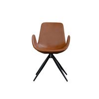 DREHSTUHL QUEN Braun Kunstleder Drehbar (180°) - Braun, Leder (55/82/55cm) - KAWOLA