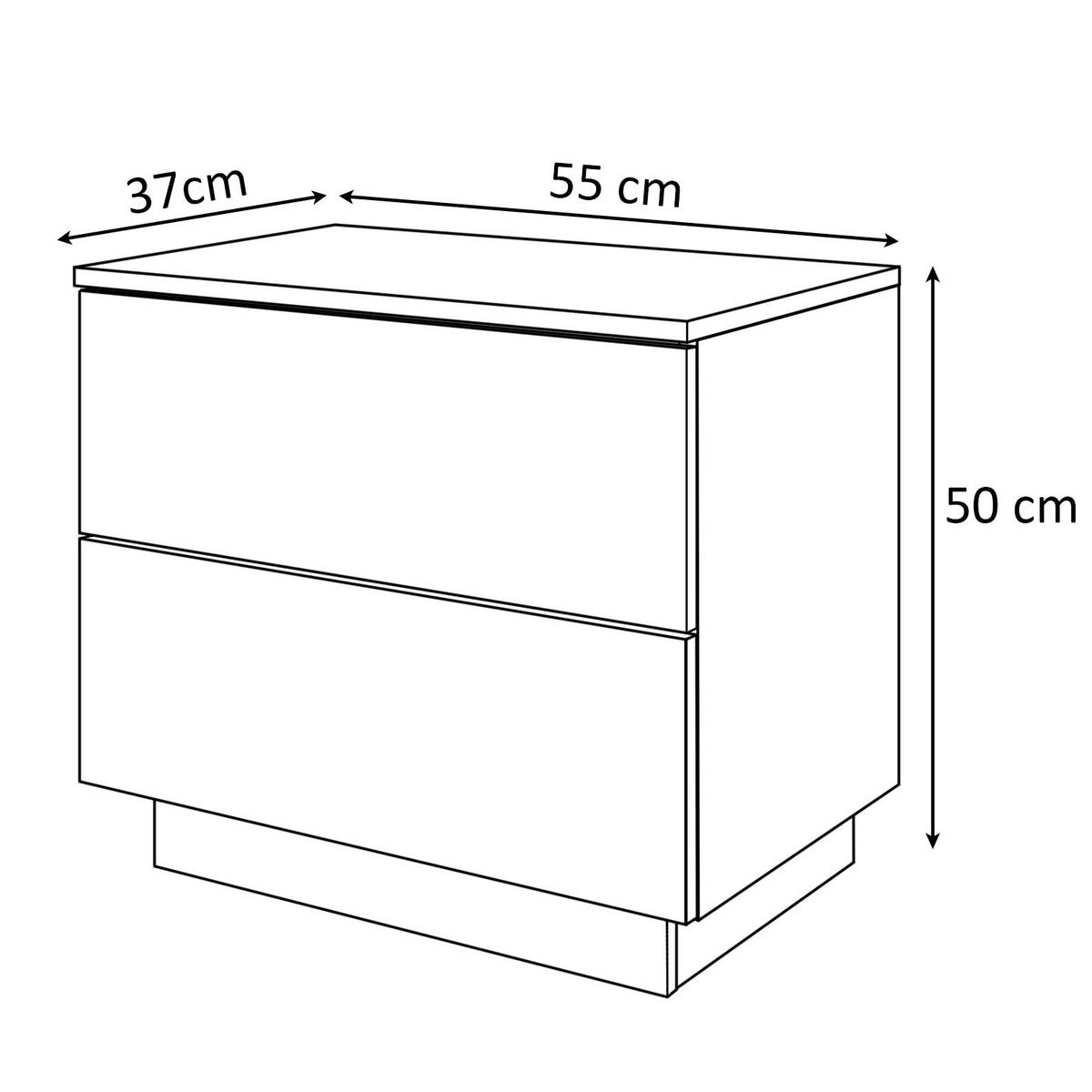 NACHTTISCH LINA KASCHMIR II mit push open - Kaschmir, Holzwerkstoff (55/50/37cm) - Lookway
