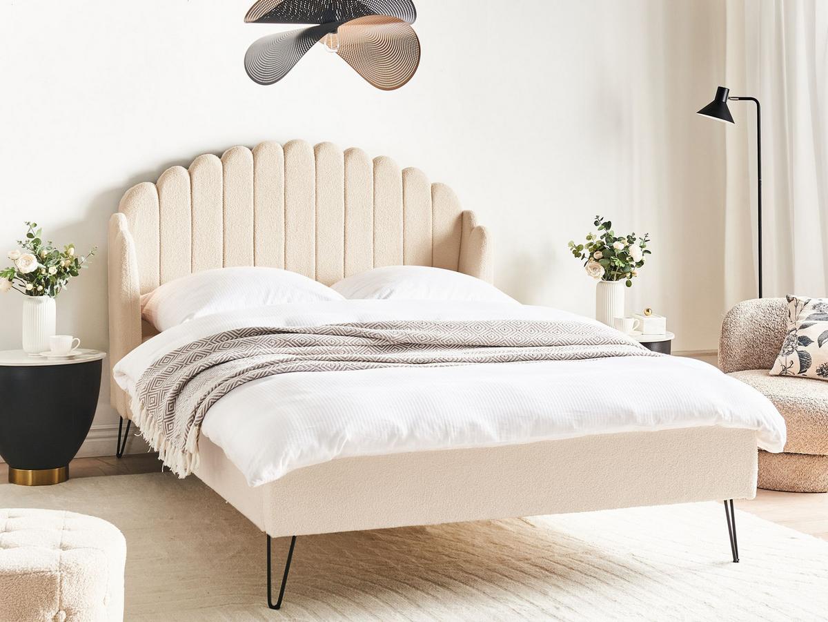 POLSTERBETT mit Lattenrost 140x200 cm Beige Ambillou - Beige, Textil (140/200cm) - Beliani