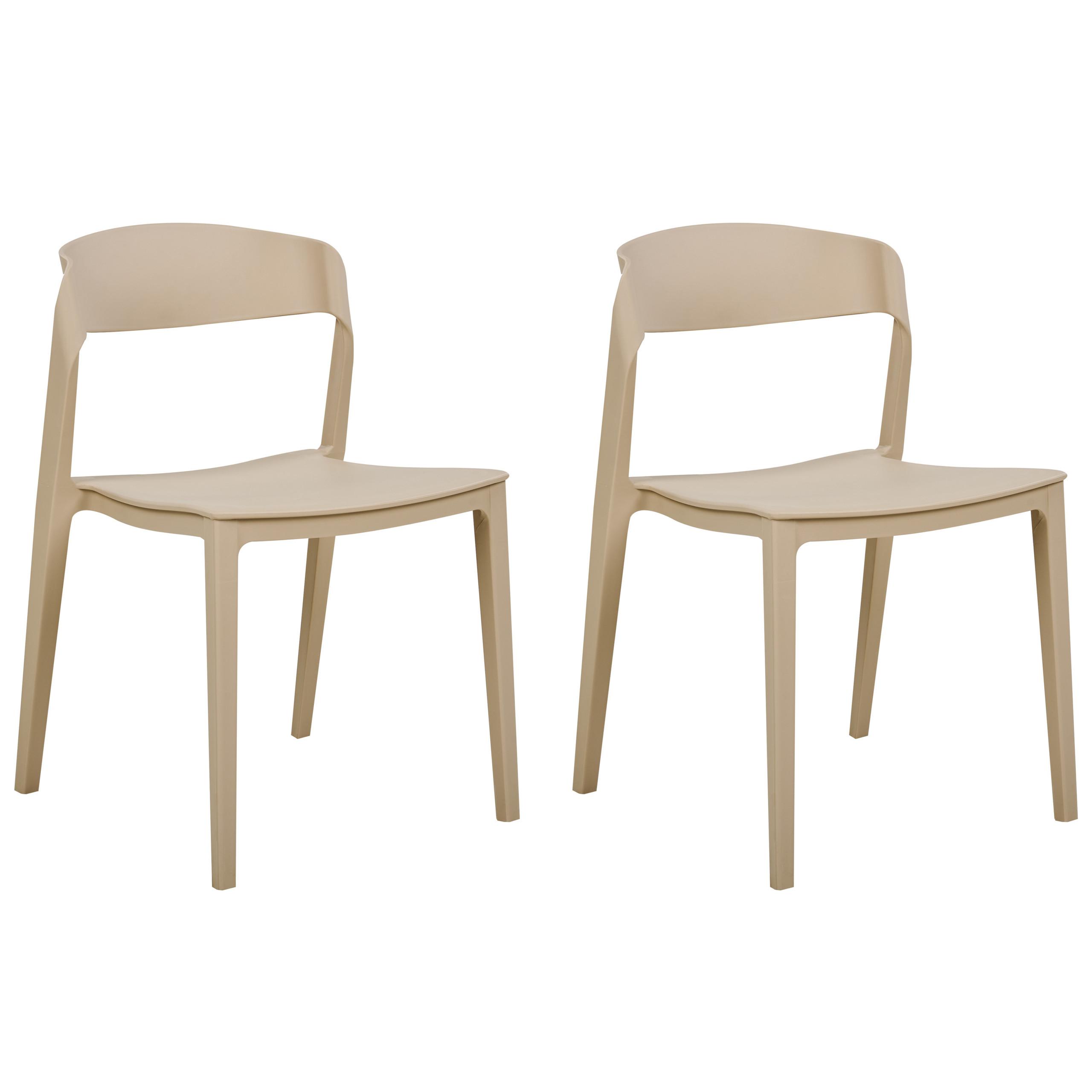 ESSZIMMERSTUHL 2er-Set Kunststoff Beige Somers - Beige, Kunststoff (48/77/51cm) - Beliani