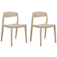 ESSZIMMERSTUHL 2er-Set Kunststoff Beige Somers - Beige, Kunststoff (48/77/51cm) - Beliani