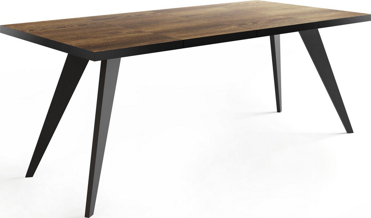 ESSTISCH Quadro quadratischer ausziehbarer, Arvadonna Chestnut 100-200/100/76 cm - Kastanienfarben/Schwarz, Holz/Holzwerkstoff (100/200/76cm) - WFL GROUP