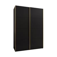 SCHWEBETÜRENSCHRANK 245,5/170/64 2-türig - Goldfarben/Schwarz, Holz/Metall (170/245/64cm) - Abiks Möbel