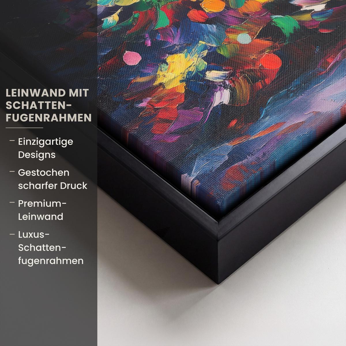 LEINWAND Bilder mit Rahmen - Weihnachtsbaum - Weihnachten - Abstrakt - Farbenfroh - 20x30 - Multicolor, Textil (20/30cm) - MuchoWow