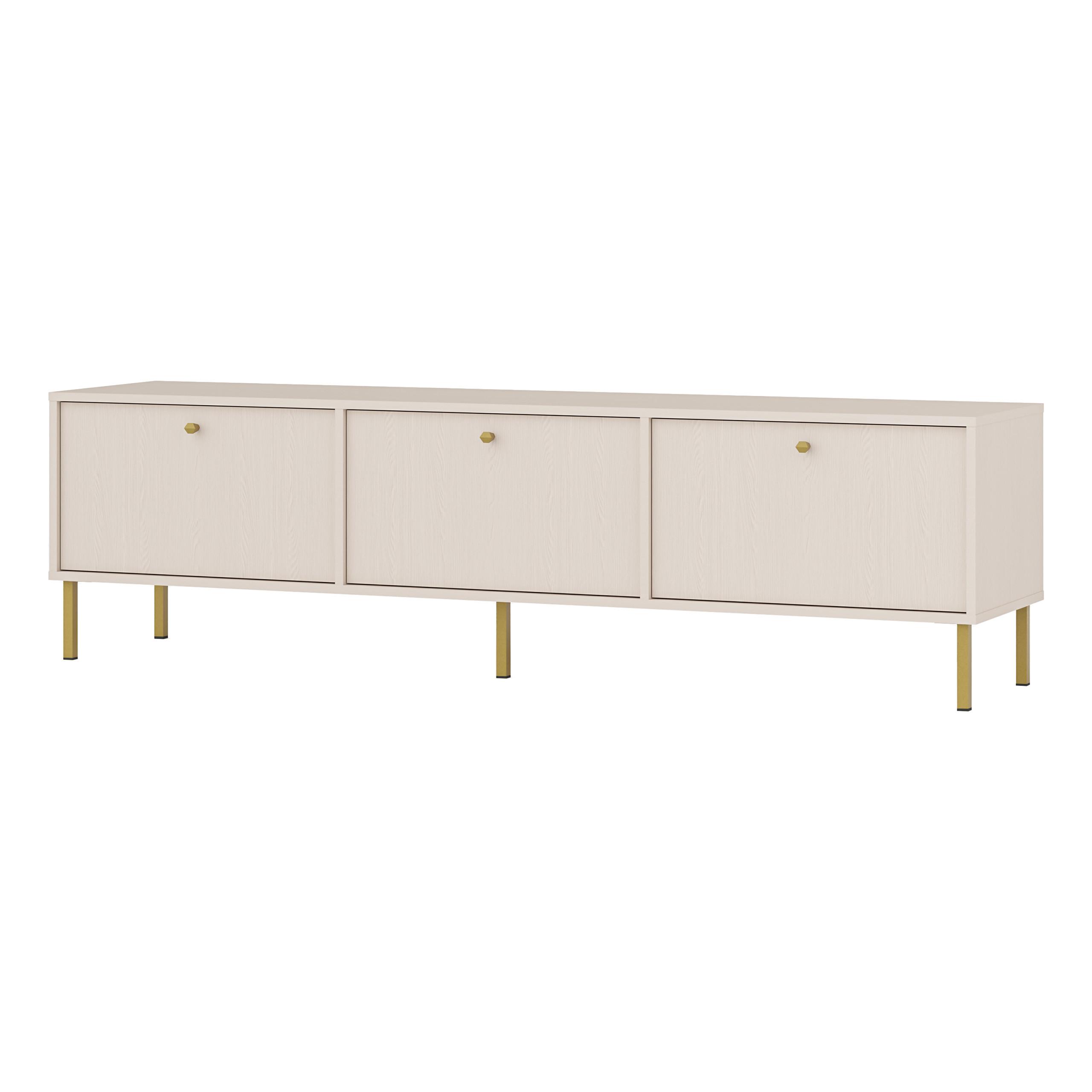 LOWBOARD TORINO 180x40,8x50 cm mit 3 Türen Beige - Beige, Holzwerkstoff (180/50/40.8cm) - MASSENO
