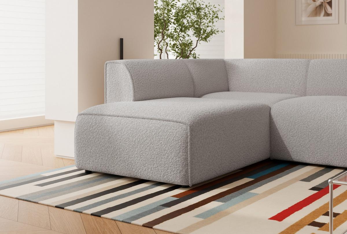 ECKSOFA ZAVO Links Feiner Mischstoff in Grau - Grau, Kunststoff/Textil (310/218cm) - Idohome