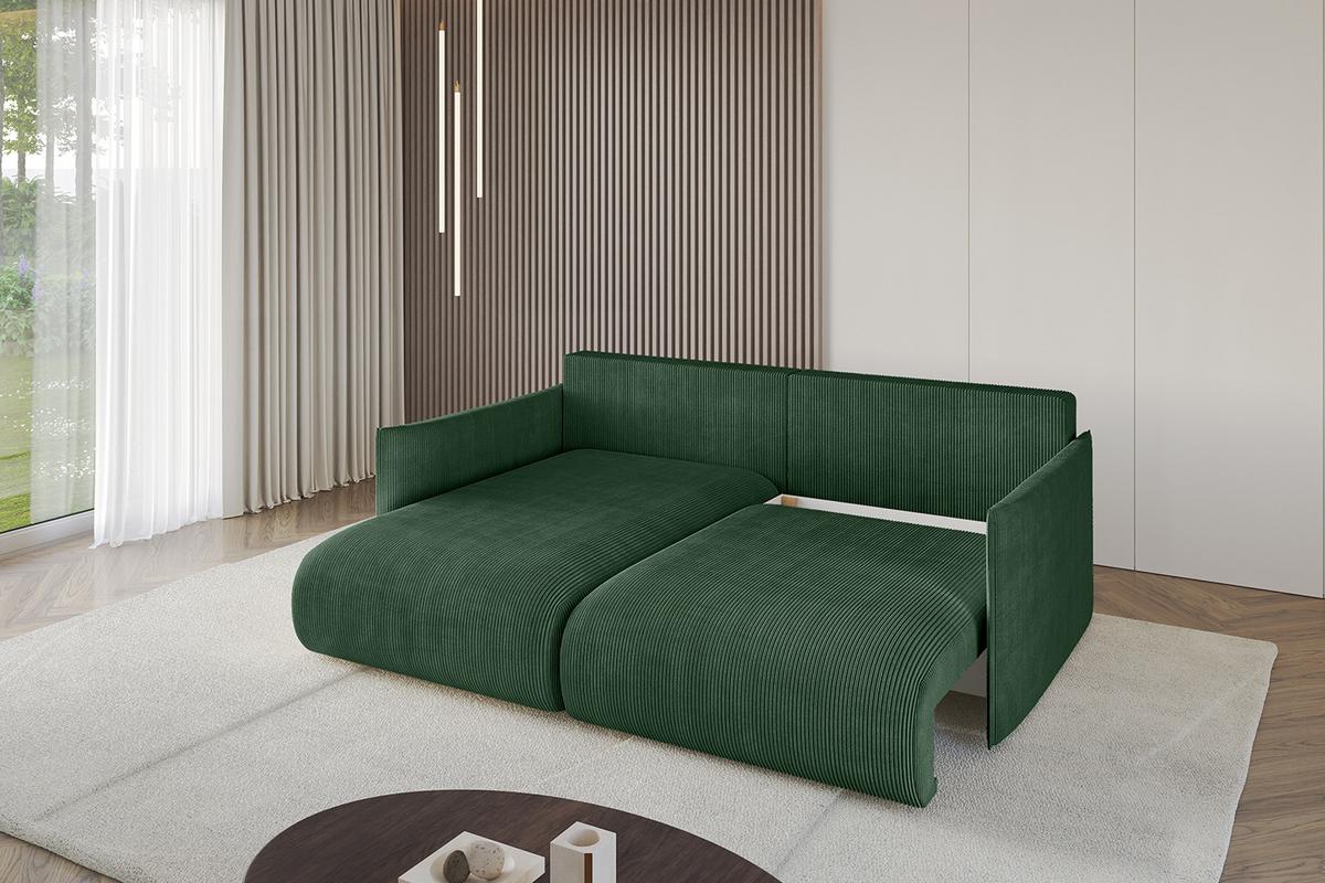 ECKSOFA Ottomane links ONESK-L 216x177x72 Grün Cord - Grün, Holzwerkstoff/Kunststoff (216/177cm) - ALTDECOR