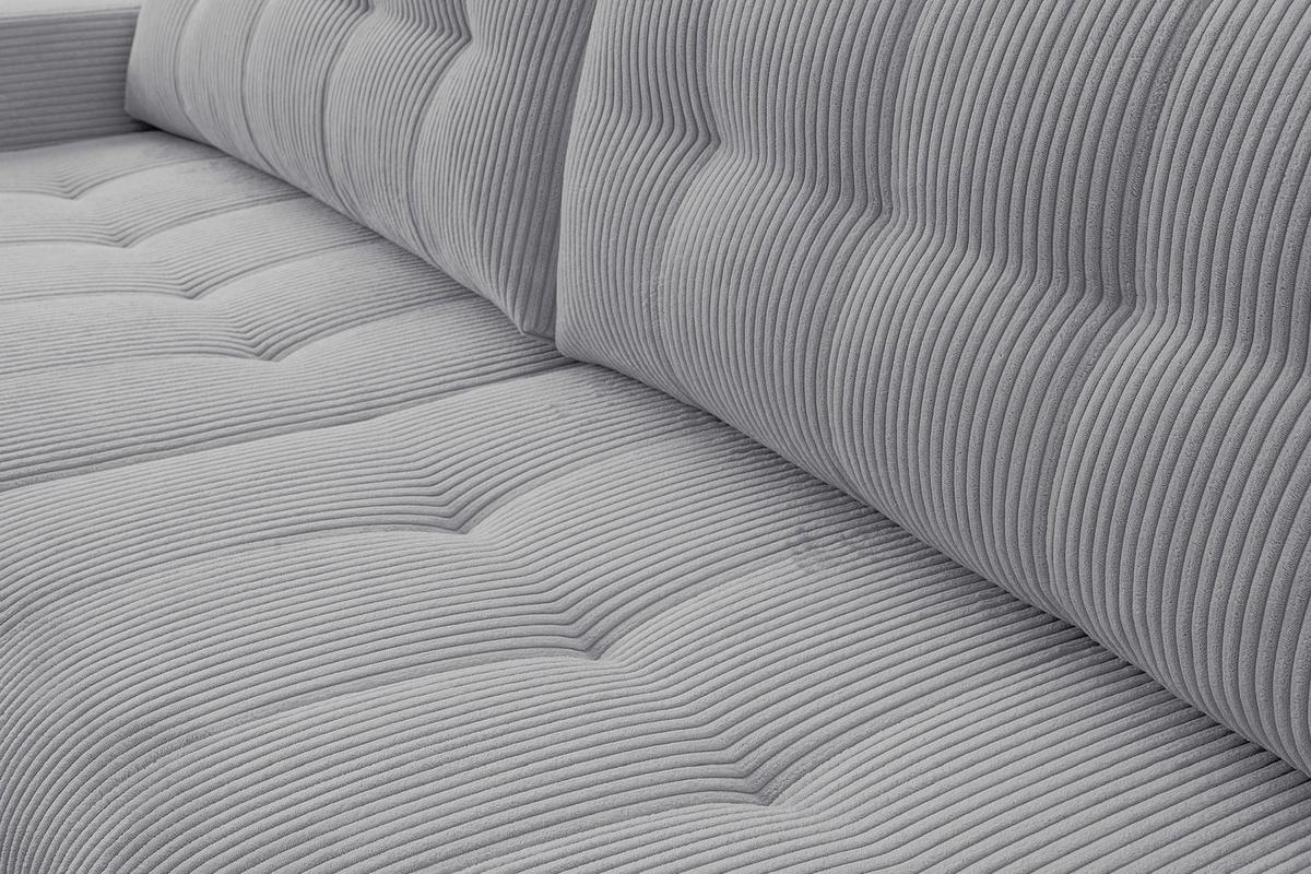 ECKSOFA Maillo Hellgrau Cord - Hellgrau/Schwarz, Kunststoff/Textil (245/143cm) - Selsey