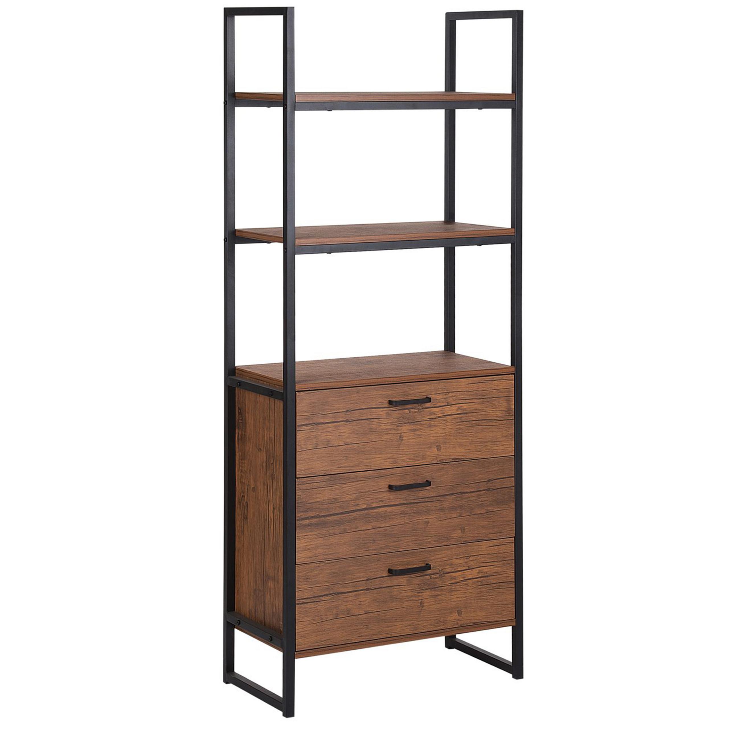 REGAL 3 Fächer Tifton - Dunkelbraun, Holzwerkstoff (61/158/32cm) - Beliani