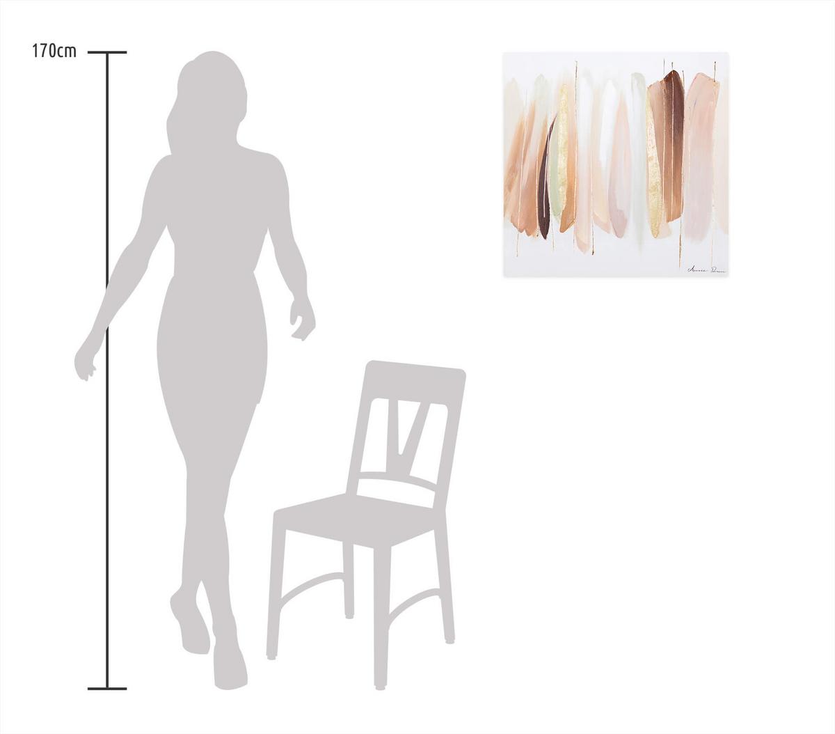 ÖLGEMÄLDE 60/60 cm - Pink/Beige, Holz/Textil (60/60cm) - KUNSTLOFT
