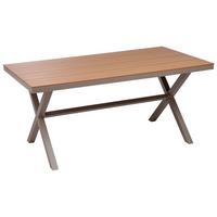 GARTENTISCH Heller Holzfarbton Tiano - Hellbraun/Grau, Metall (90/160/73cm) - Beliani