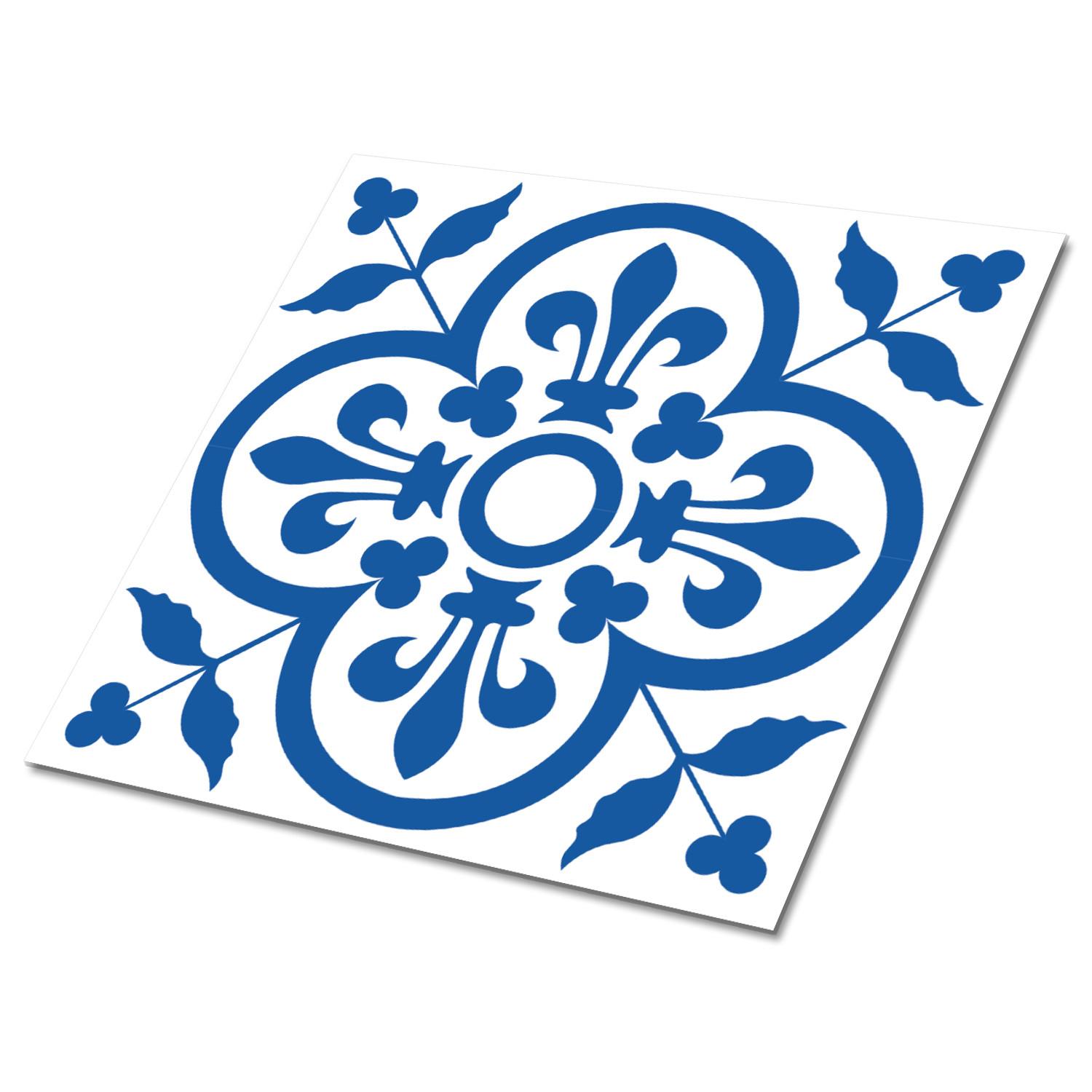 SELBSTKLEBENDE Wandfliesen 9 Stück 30x30 cm - Königliche Motive - Blau, Textil (30/1.6/30cm) - TULUP