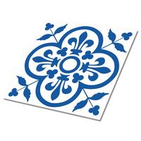 SELBSTKLEBENDE Wandfliesen 9 Stück 30x30 cm - Königliche Motive - Blau, Textil (30/1.6/30cm) - TULUP