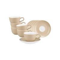 ESPRESSOTASSE MIT UNTERTASSE Liberty Pure Colors Dusty Beige 90 ml 6er Set - Beige, Keramik (12/6.6/12cm) - Seltmann Weiden