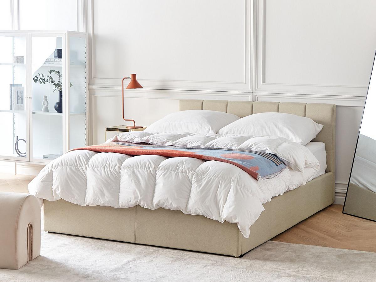 POLSTERBETT 140/200cm Beige Dreux - Beige, Textil (140/200cm) - Beliani