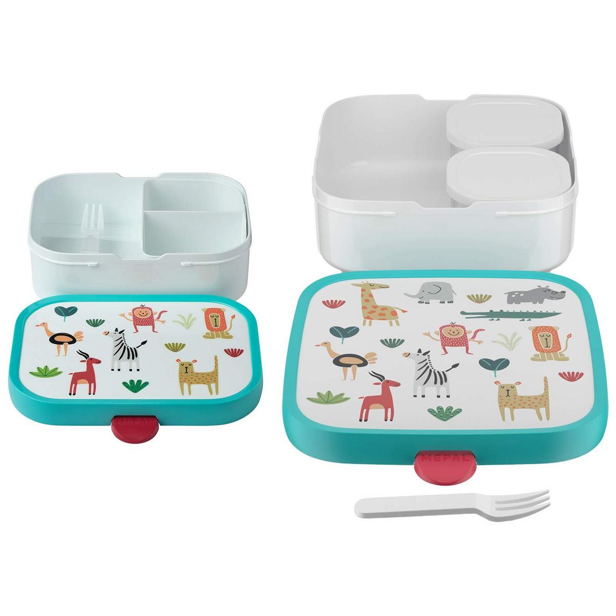 BROTDOSEN-SET Campus (2025) Animal Friends 2er Set - Türkis/Weiß, Kunststoff (2/2/2cm) - Mepal