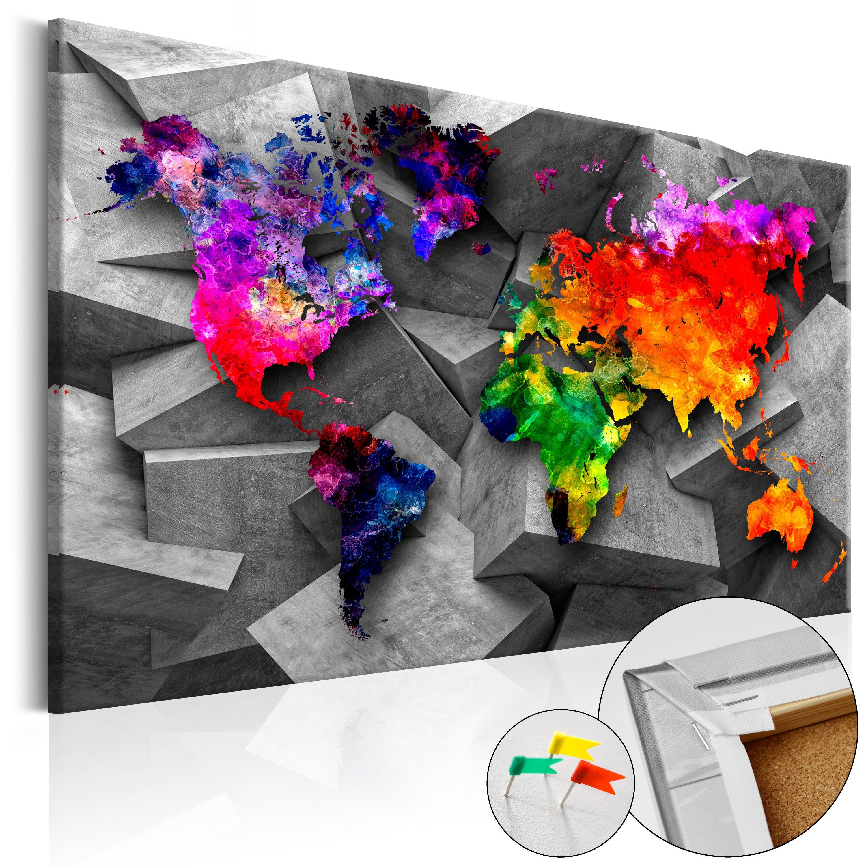 PINNWANDBILDER Bunt 90/60 cm - Multicolor/Grau, Naturmaterialien/Textil (90/60cm) - KUNSTLOFT