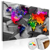 PINNWANDBILDER Bunt 90/60 cm - Multicolor/Grau, Naturmaterialien/Textil (90/60cm) - KUNSTLOFT
