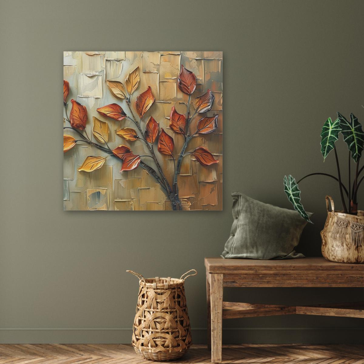 AKUSTIKBILD Baum - Abstrakt - Natur - Kunst Akustikpaneele 80x80 cm - Goldfarben, Kunststoff (80/80/0.9cm) - MuchoWow