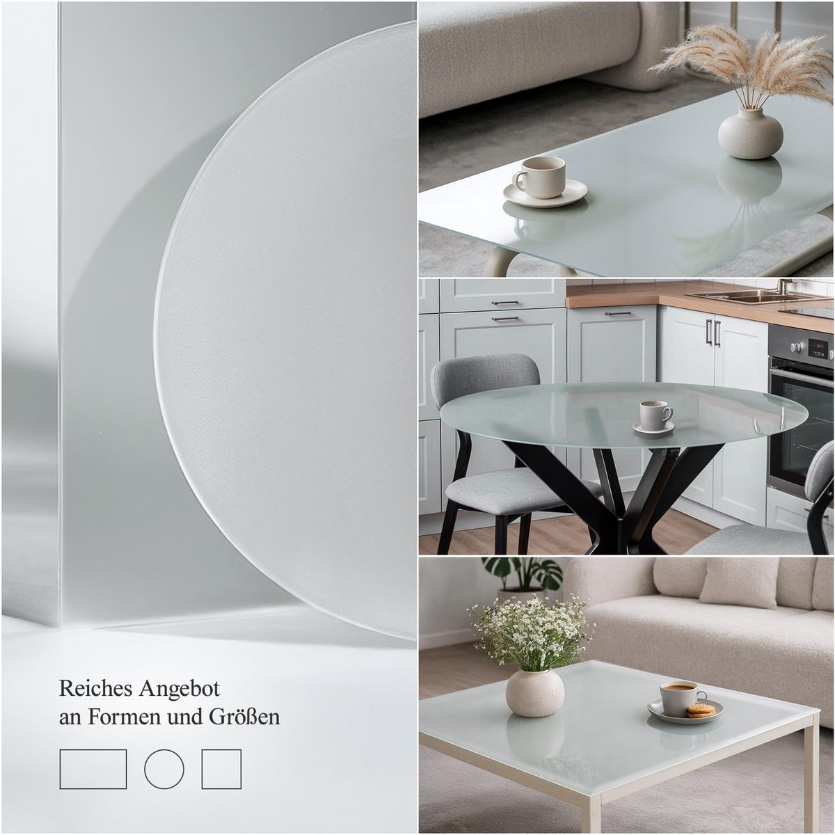 TISCHPLATTE 50x50 cm milchglas - Transparent, Glas (50/50/0.4cm) - TULUP