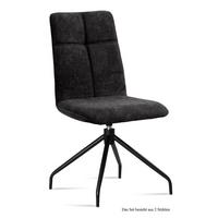 ESSZIMMERSTUHL drehbar (2er-Set) Dniren 47x92x60 Schwarz/Anthrazit - Anthrazit/Schwarz, Kunststoff (60/92/47cm) - 58aufmkessel