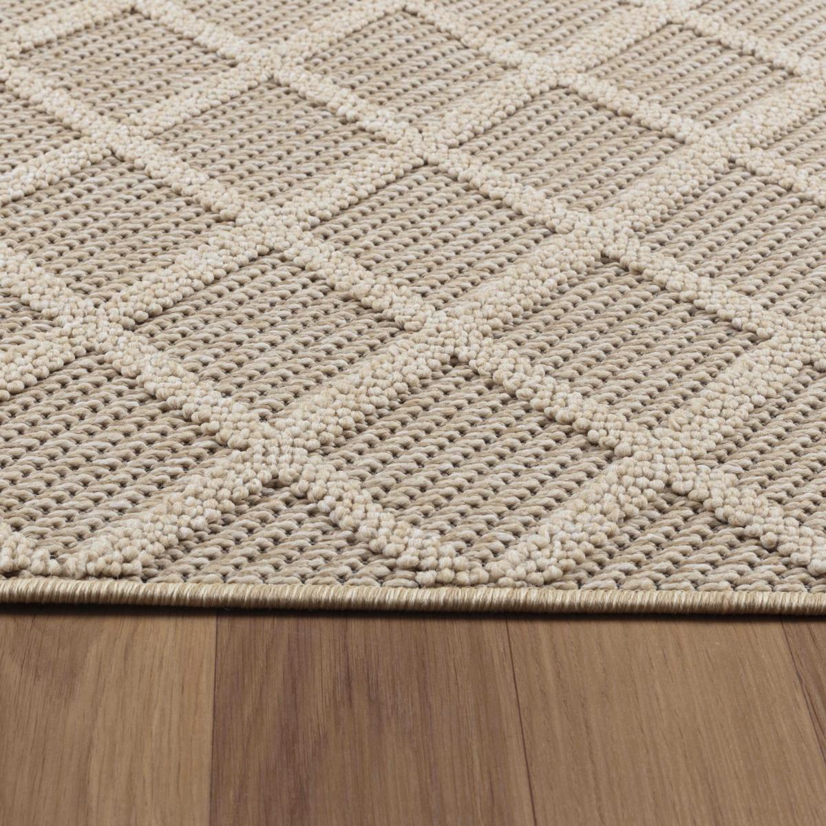 TEPPICH Outdoor IMST in Beige, mit Rautenmuster, 80 x 150 cm - Beige, Textil (150/80cm) - KADIMA DESIGN