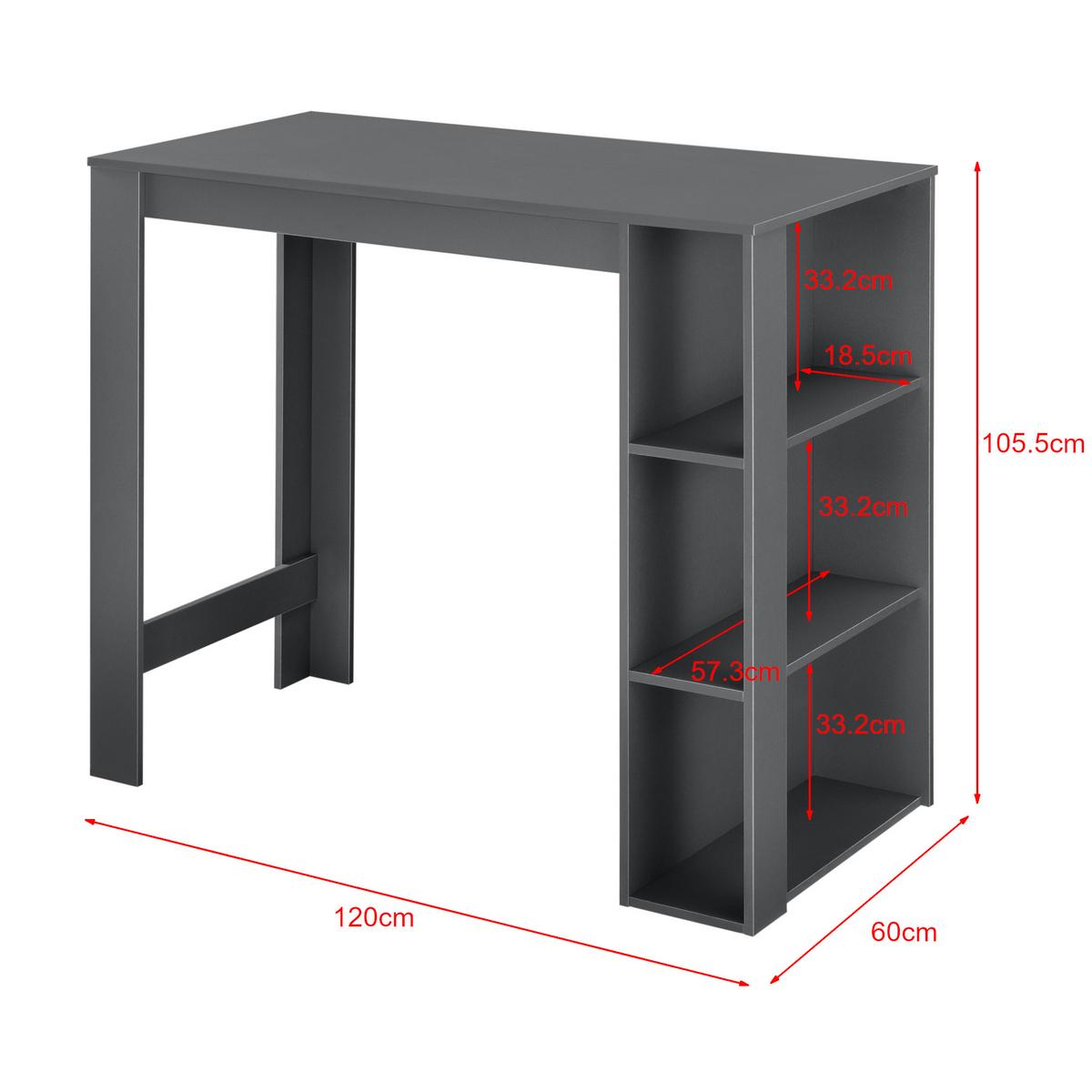 BARTISCH Danderyd - Dunkelgrau, Holzwerkstoff (60/120/105.5cm) - [en.casa]