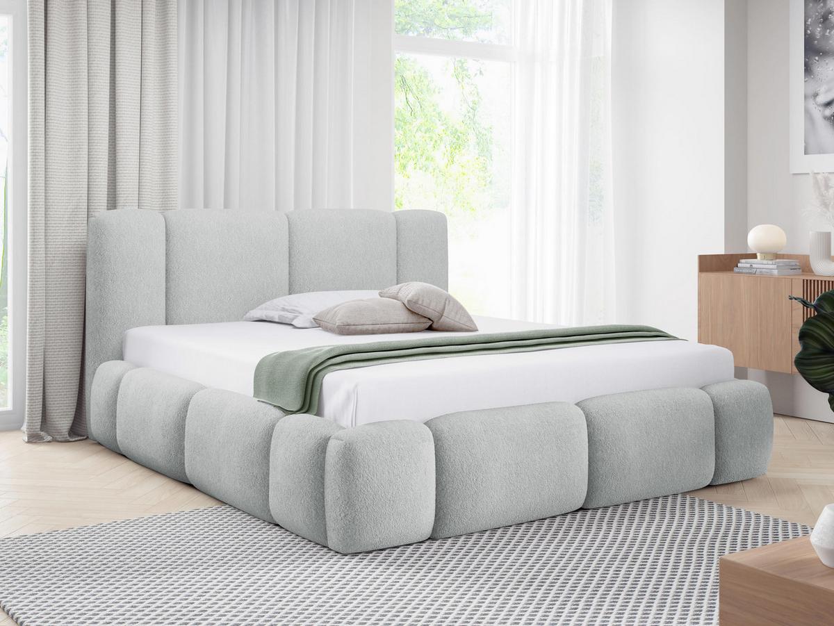 POLSTERBETT Bianco Boucle - Hellgrau, Holz/Textil (120/200cm) - MIRJAN24