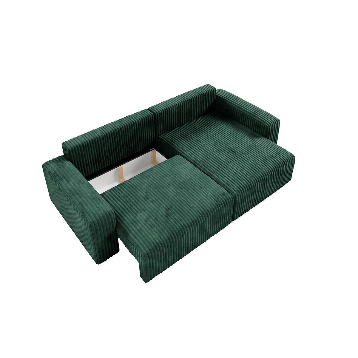 ECKSOFA Angela 3 Sitzplätze Tannengrün - Grün, Holz (252/149cm) - Petits-meubles