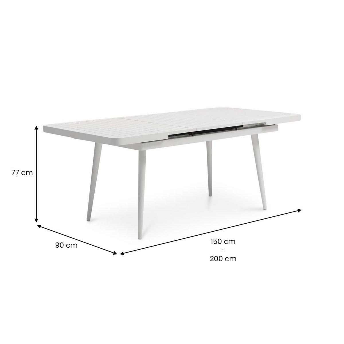 GARTENTISCH SUNNY weiß - Weiß, Metall (90/150/78cm) - IDIMEX