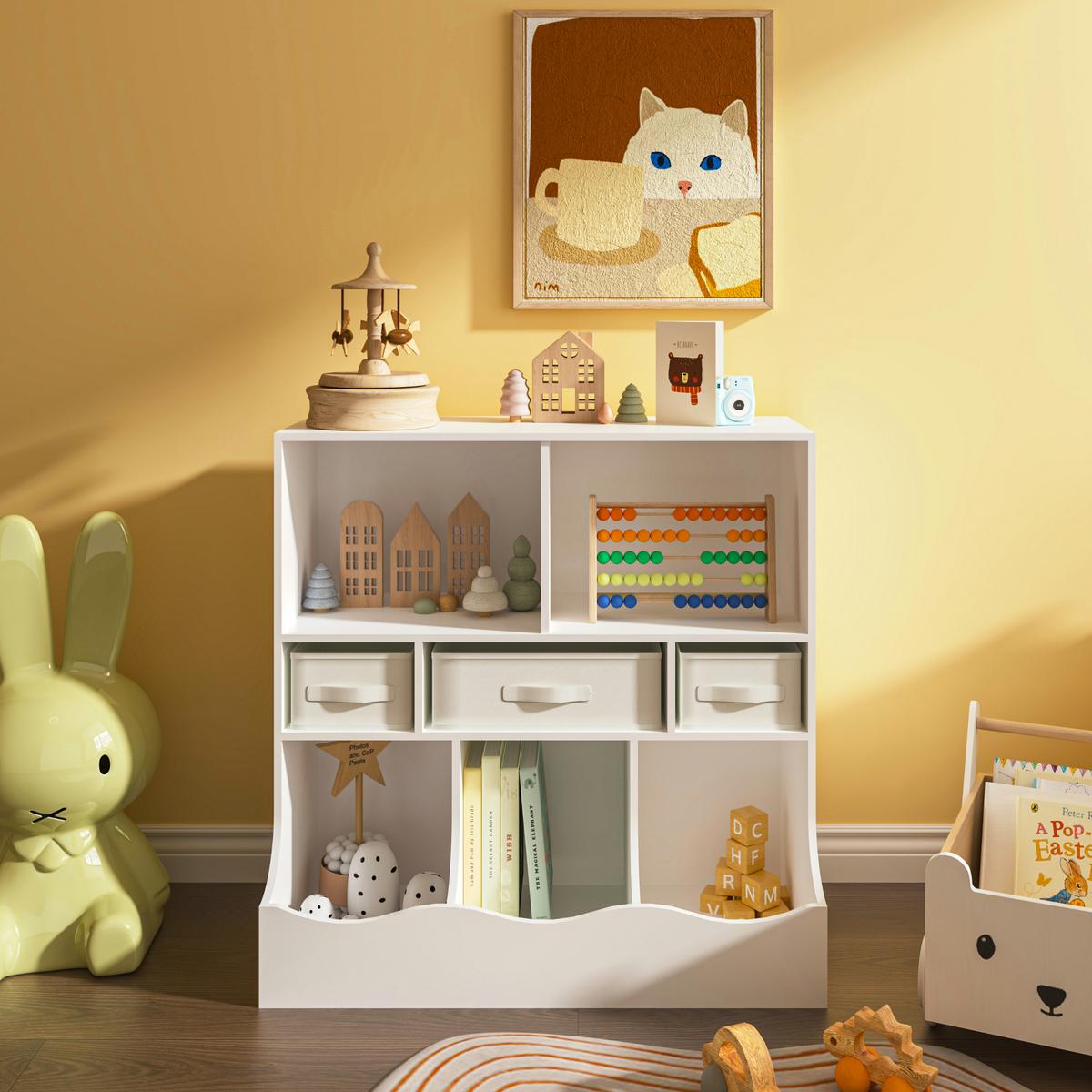 KINDERREGAL Vastesa - Weiß, Holzwerkstoff (80/75/40cm) - [en.casa]