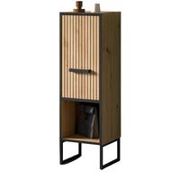 BADKOMMODE Eiche Artisan, schwarz 30 x 101 cm, Badezimmer Kommode mit Soft-Close - Schwarz/Eiche Artisan, Holzwerkstoff/Kunststoff (30/101/32cm) - Inn.Furn