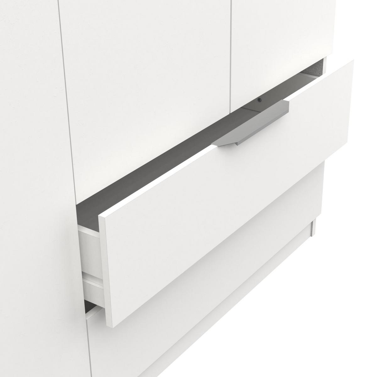 KLEIDERSCHRANK 8 Türen und 2 Schubladen L157,3 cm - Ghost - Weiß, Holzwerkstoff (51.1/203/166.5cm) - Demeyere