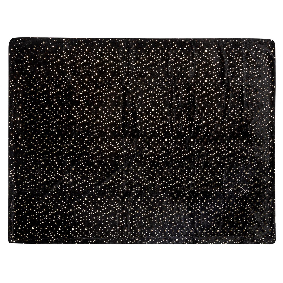 DECKE Schwarz Alazeya 130/180 cm - Schwarz, Textil (130/180cm) - Beliani