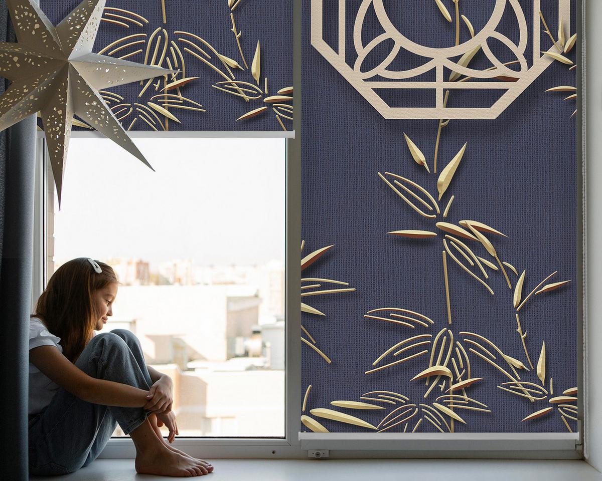 INNENROLLO - Fensterrollo - Rollo - 100x100 cm - See hinter den Blumen - Grau, Kunststoff (100/100/0.5cm) - TULUP