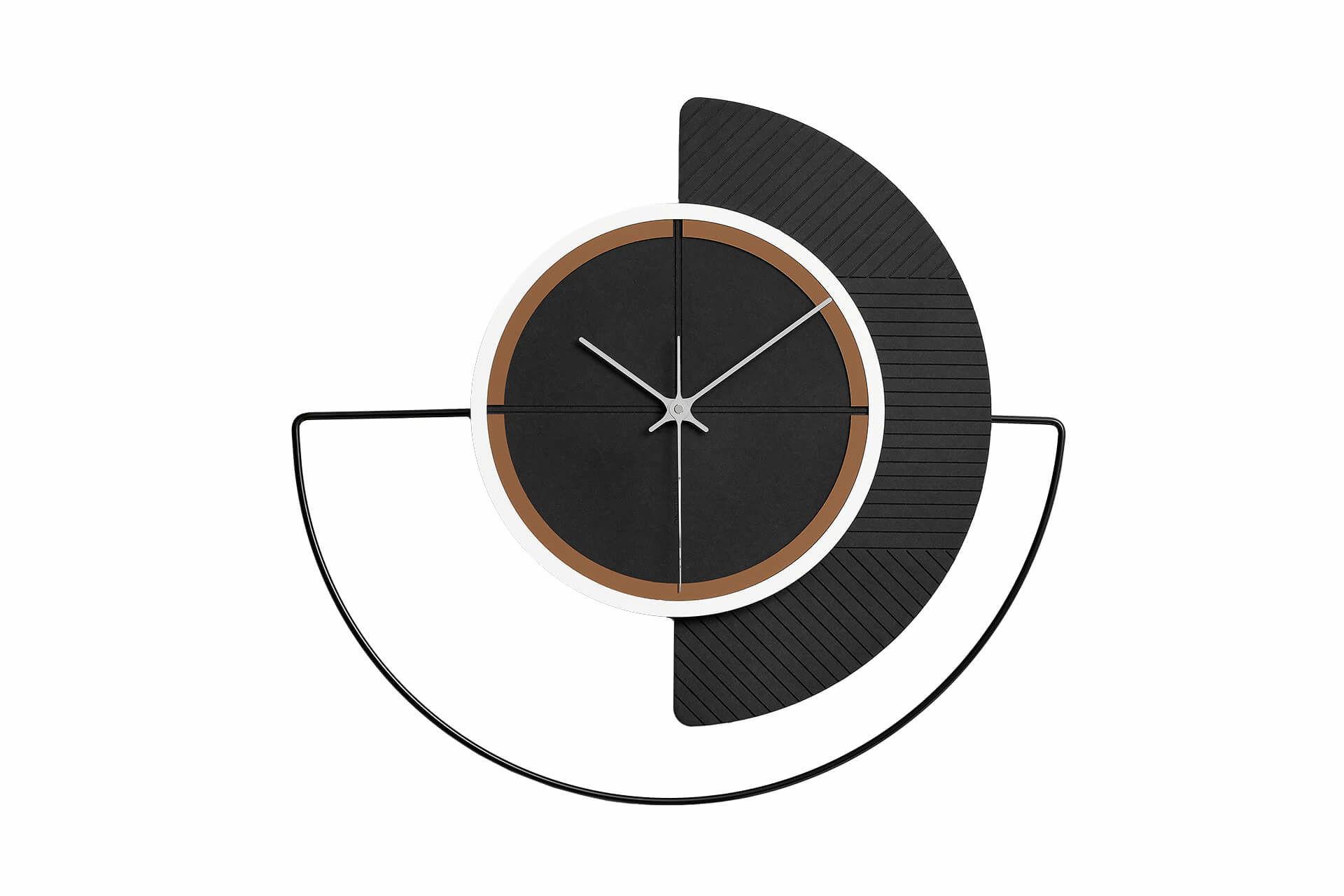 WANDUHR Design Schwarz 54,5/50 cm - Schwarz, Holzwerkstoff/Metall (1.8/50/1cm) - ONZENO