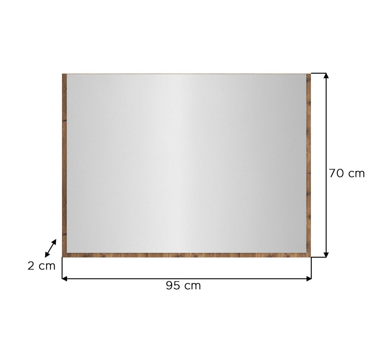 GARDEROBENSPIEGEL Nox Eiche, Wandspiegel 95 x 70 cm, Salud - Eichefarben, Holzwerkstoff (95/70/2cm) - Inn.Furn