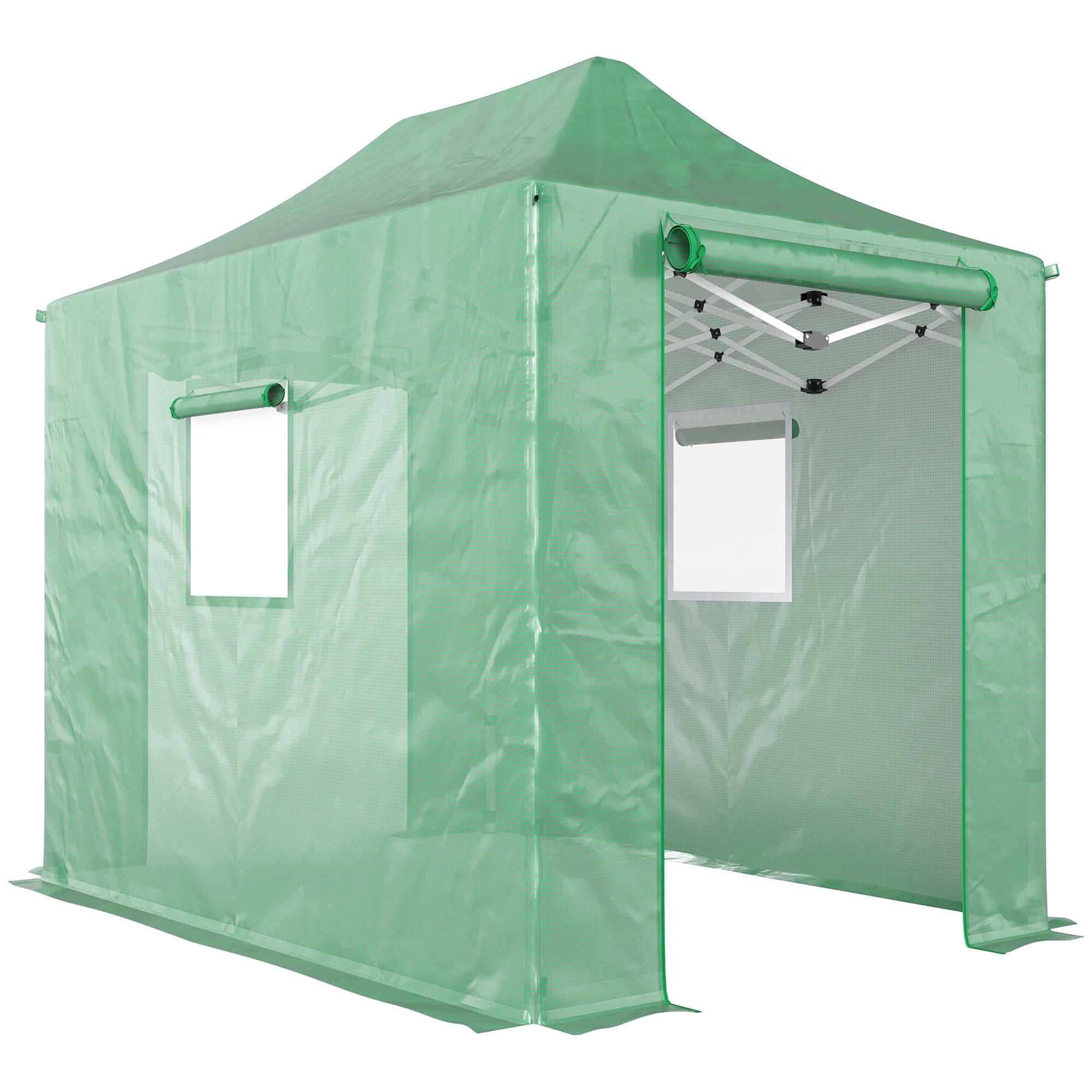 POP-UP-GEWÄCHSHAUS PE Metall Grün - Grün, Kunststoff (200/270/295cm) - Outsunny