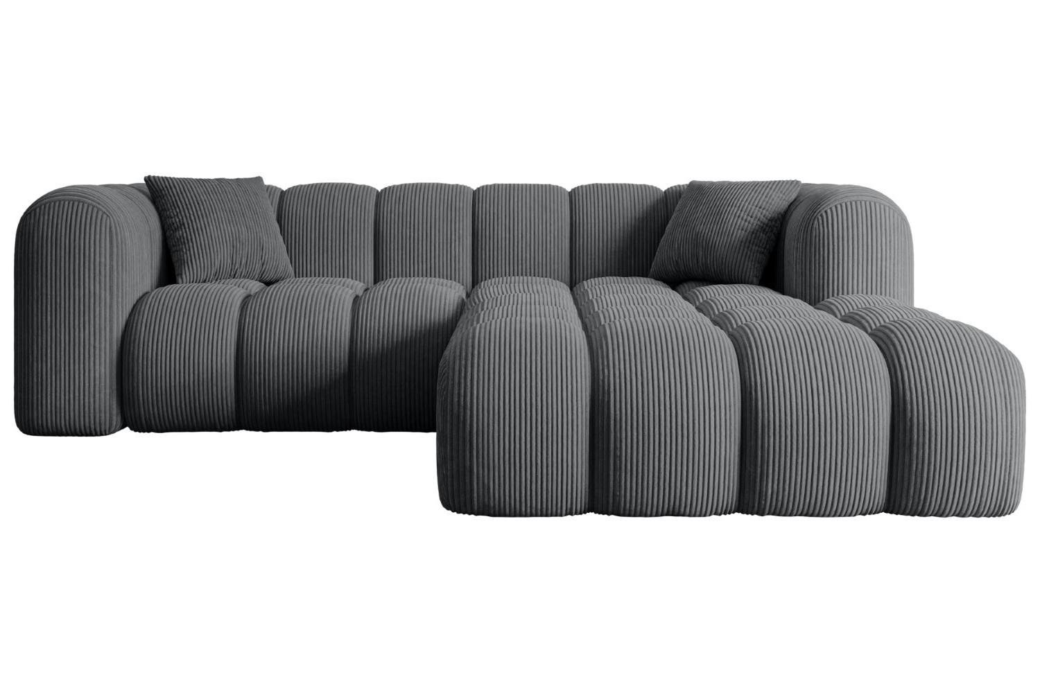 ECKSOFA Ottomane Rechts OLEA-L1 - 231x173x74 cm Dunkelgrau - Dunkelgrau/Schwarz, Holzwerkstoff/Kunststoff (231/173cm) - ALTDECOR
