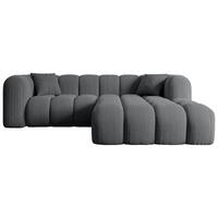 ECKSOFA Ottomane Rechts OLEA-L1 - 231x173x74 cm Dunkelgrau - Dunkelgrau/Schwarz, Holzwerkstoff/Kunststoff (231/173cm) - ALTDECOR