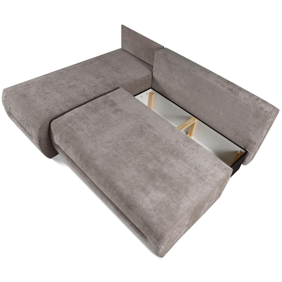 ECKSCHLAFSOFA Liana mit Schlaffunktion und Bettkasten, Links, Braun - Braun, Textil (206/154cm) - Beautysofa