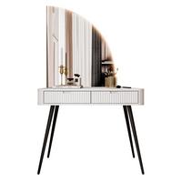 SCHMINKTISCH ZAIRA-QS mit LED Spiegel Rechte Weiß - Weiß, Holzwerkstoff (103/80/49cm) - Lookway
