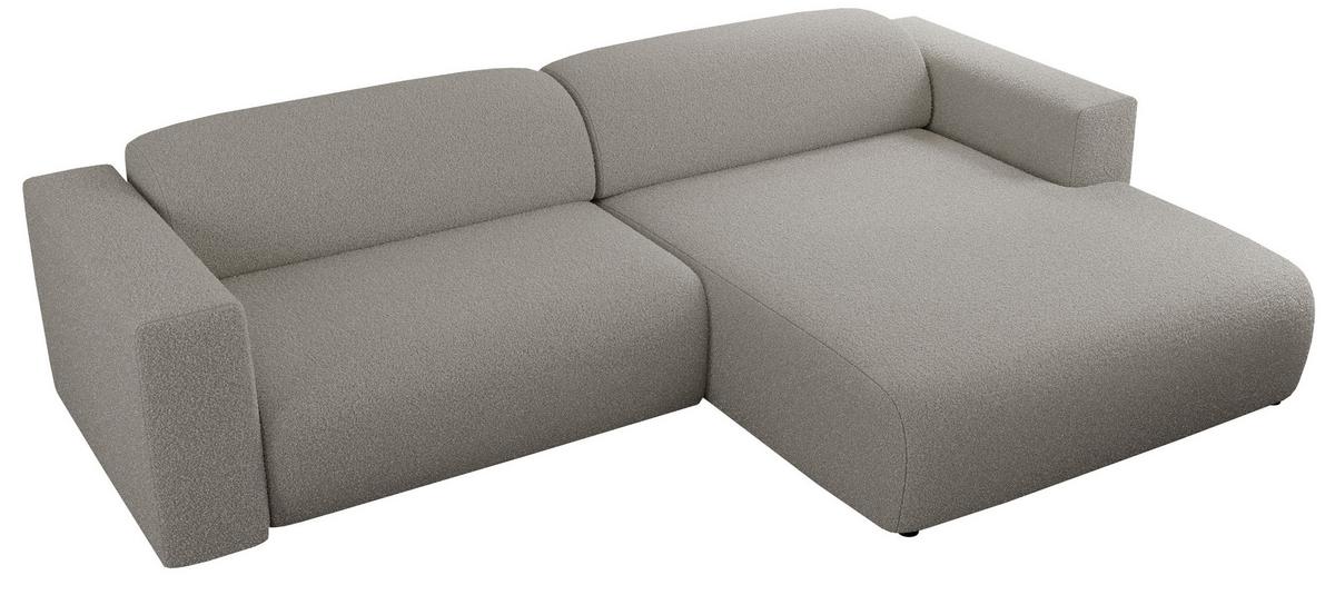 OFERTA WYCOFANA ECKSOFA PASADENA Grau Bouclé Rechts Seite - Schwarz/Grau, Kunststoff/Textil (288/180cm) - MKS