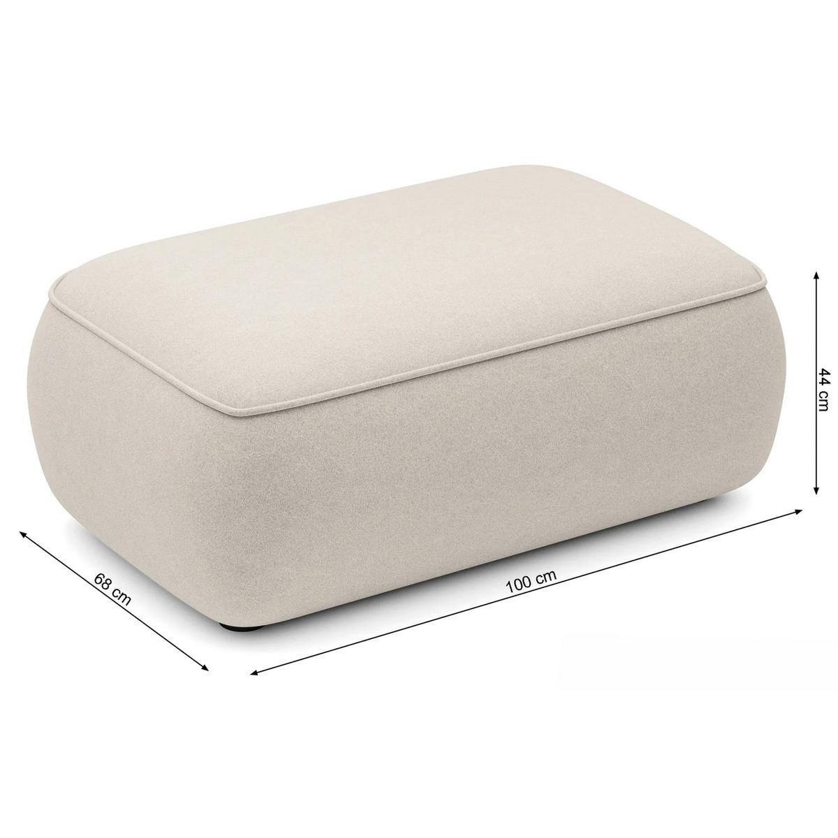 POUF Ovo 1-Sitzer 100 cm - Schwarz/Grau, Kunststoff/Textil (100/44/68cm) - Selsey